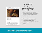 Catholic Saints Flash Cards: Homeschool & Catechism (Printable PDF)