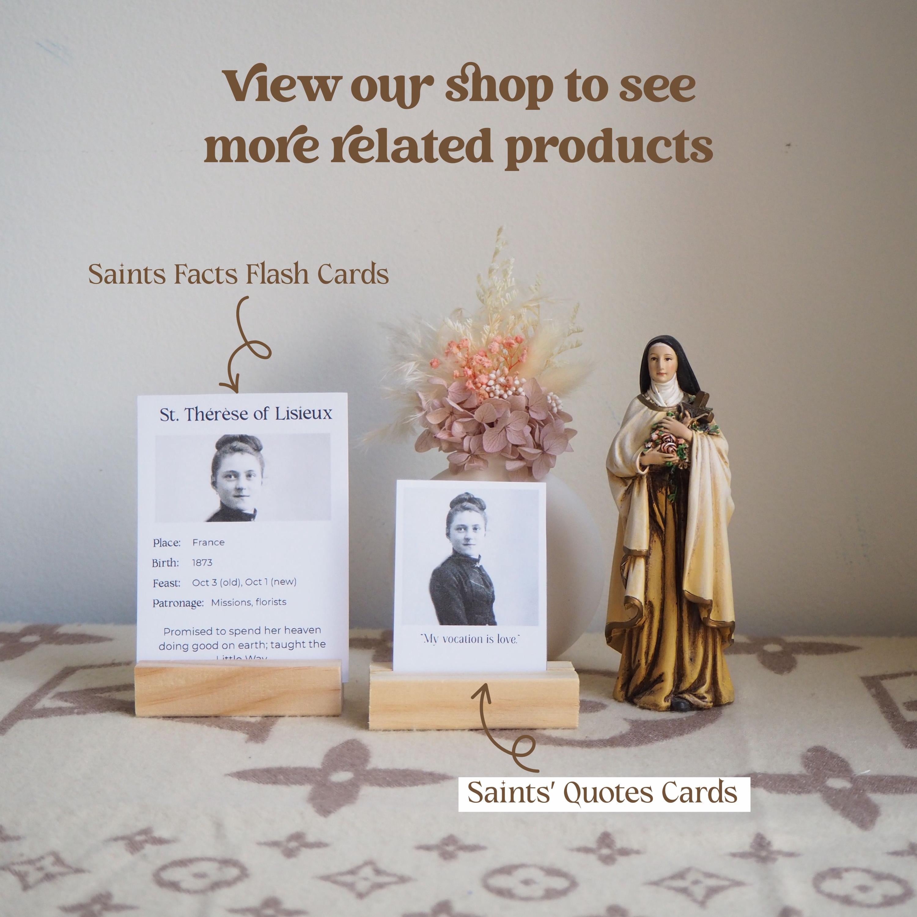Saints Quotes Prayer Cards: 54 Weekly Catholic Devotion (Printable PDF)