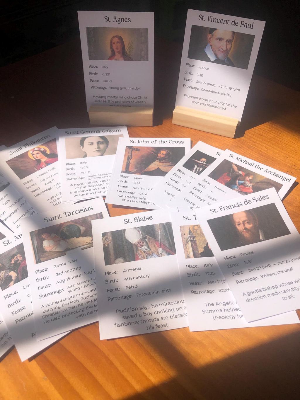Catholic Saints Flash Cards: Homeschool & Catechism (Printable PDF)