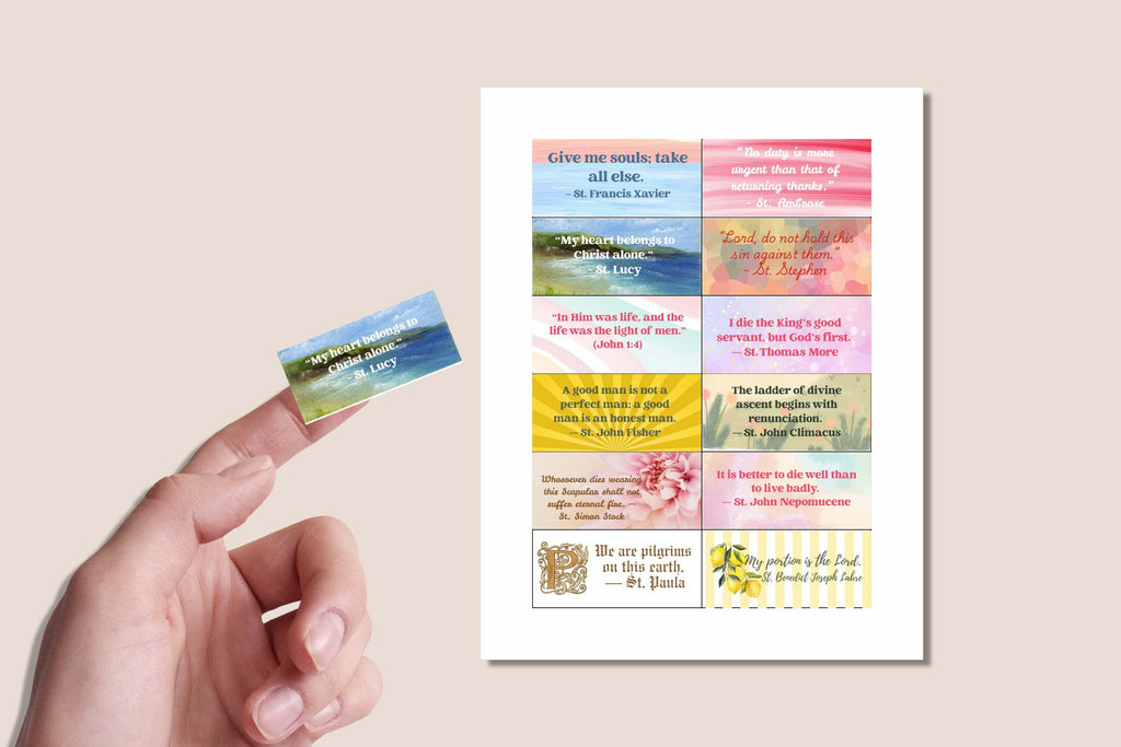 2026 Saints Quote Sticker Sheet – Weeks 49–54 + Bonus Saints