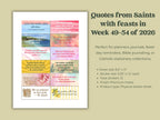 2026 Saints Quote Sticker Sheet – Weeks 49–54 + Bonus Saints