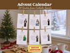 Catholic Saint Quotes Advent Calendar: Inspirational Daily Cards (Digital Download)