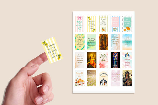 Immaculate Heart Catholic Sticker Sheet – 20 Planner Stickers (8.5” x 11”)