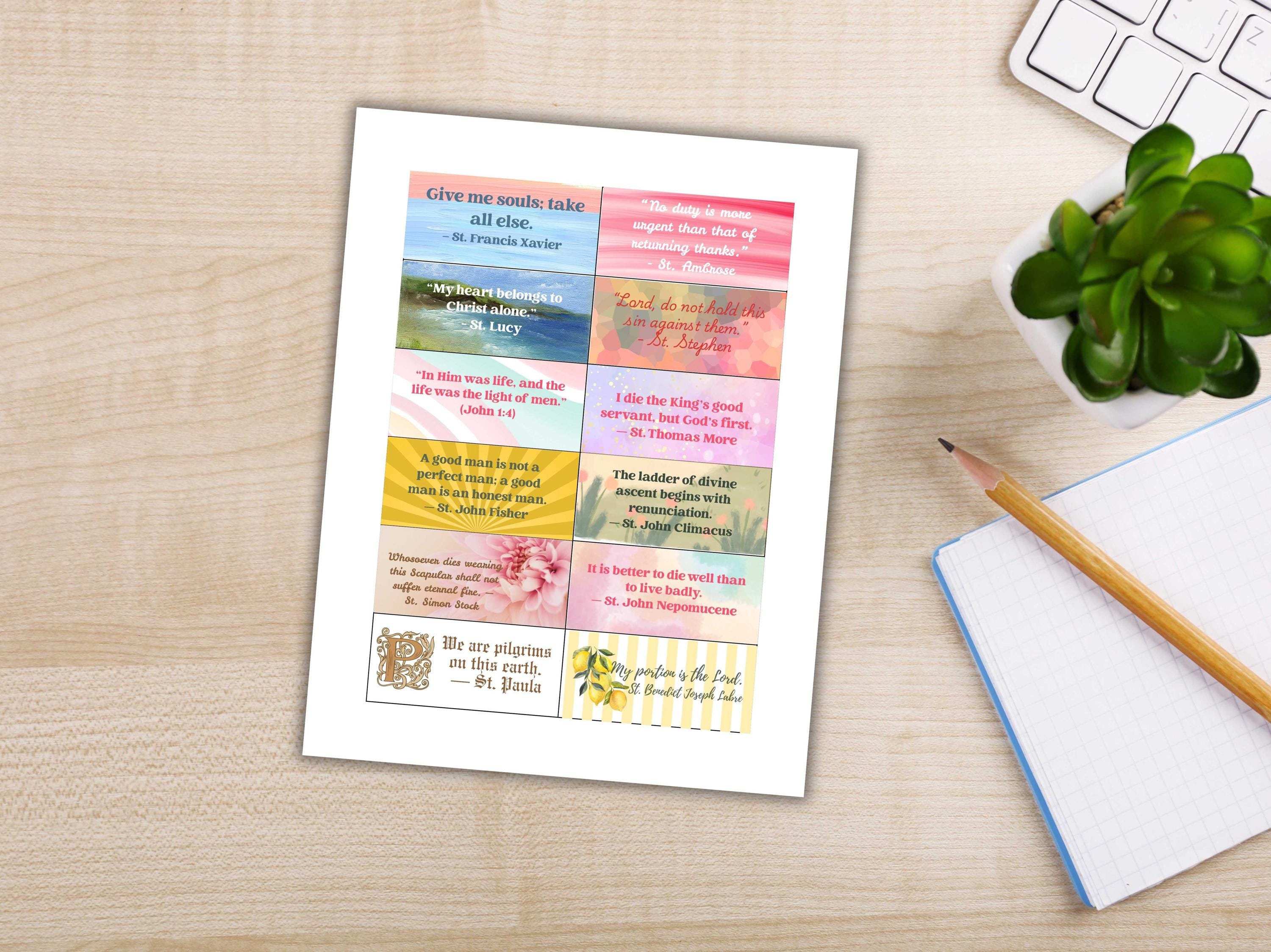 2026 Saints Quote Sticker Sheet – Weeks 49–54 + Bonus Saints