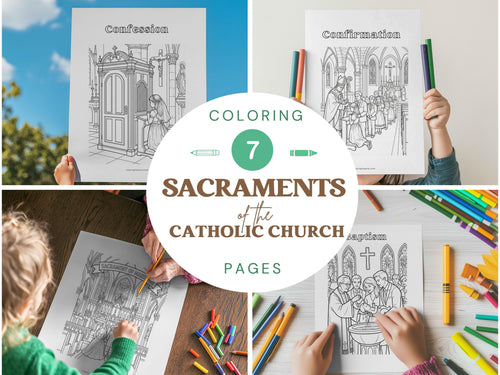 7 Sacraments Catholic Coloring Pages | Religious Education (PDF)