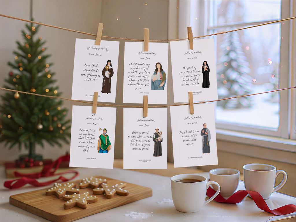 Catholic Saint Quotes Advent Calendar: Inspirational Daily Cards (Digital Download)