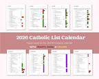 2026 US Catholic Liturgical Calendar PDF: Color Coded Feasts, Ranks, and Liturgical Colors, Printable 8.5x11