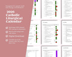 2026 US Catholic Liturgical Calendar PDF: Color Coded Feasts, Ranks, and Liturgical Colors, Printable 8.5x11