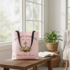 Personalized First Holy Communion Tote Bag, Custom Catholic Gift with Name or Bible Verse