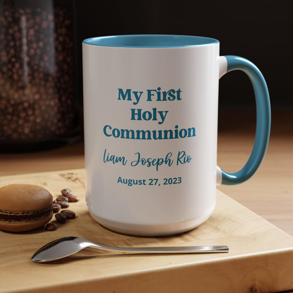 My First Holy Communion Coffee Mug | Personalized Name and Date, Accent Inside Color