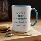 My First Holy Communion Coffee Mug | Personalized Name and Date, Accent Inside Color