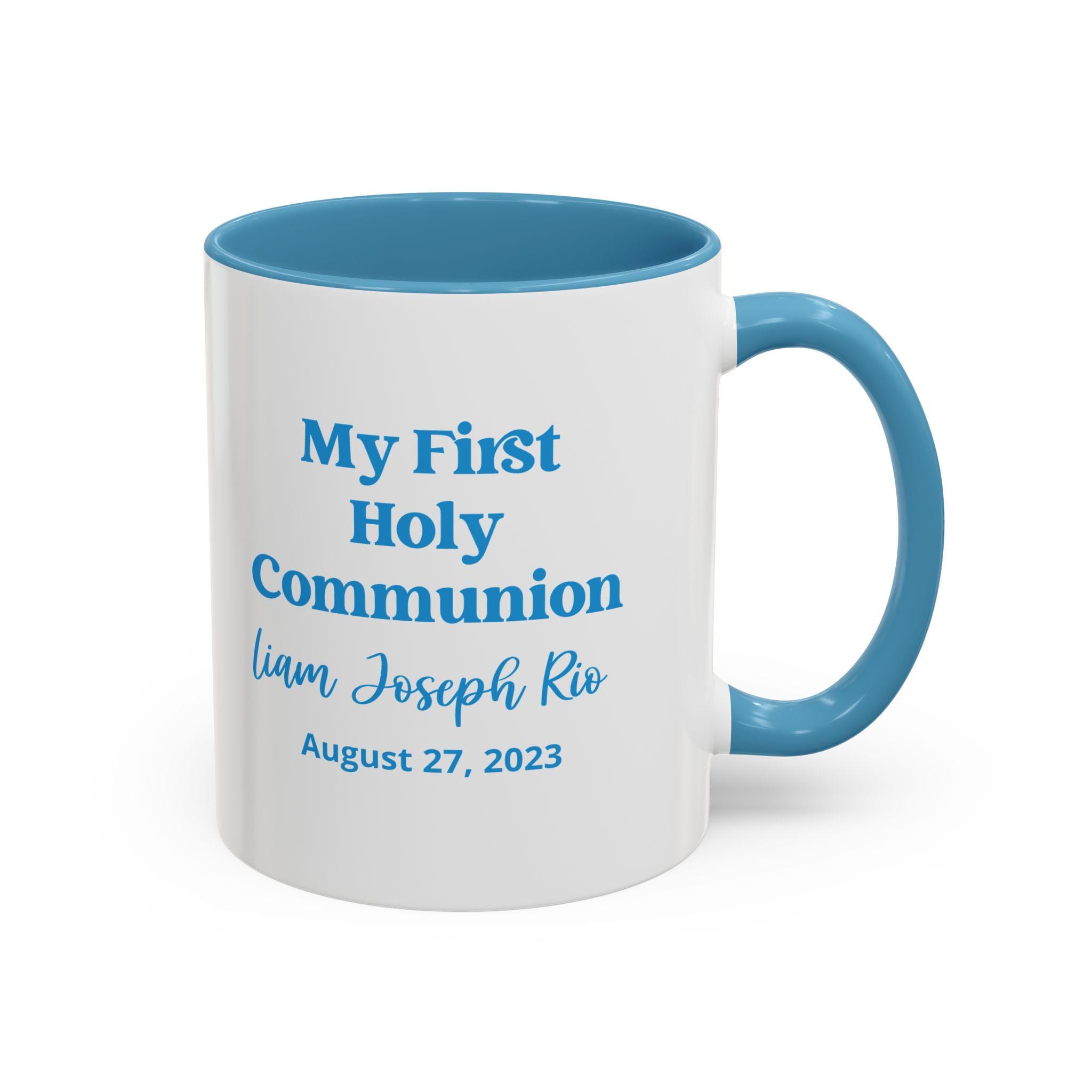 My First Holy Communion Coffee Mug | Personalized Name and Date, Accent Inside Color
