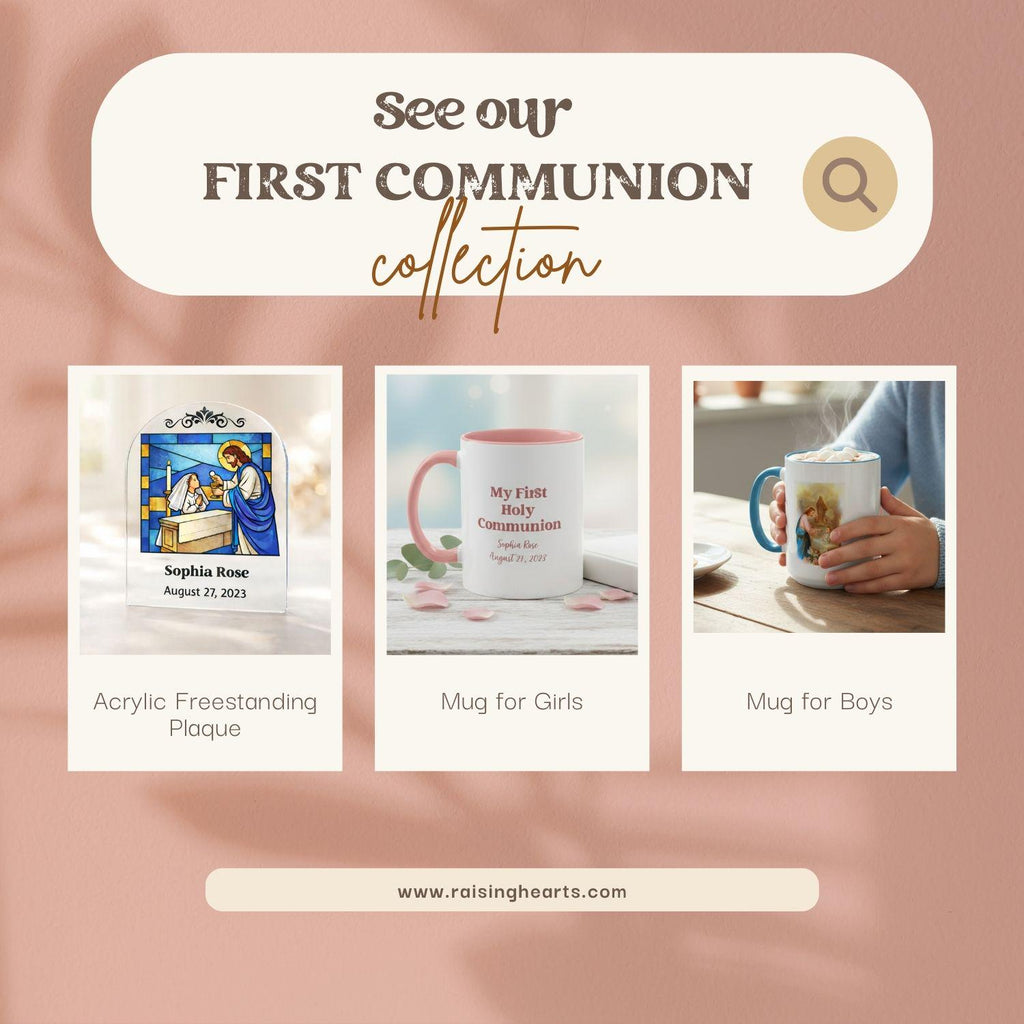 Personalized First Holy Communion Tote Bag, Custom Catholic Gift with Name or Bible Verse