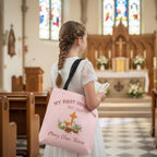 Personalized First Holy Communion Tote Bag, Custom Catholic Gift with Name or Bible Verse