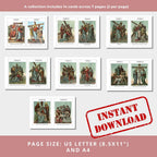 Vintage Stations of the Cross Banner Art, Catholic Lent Decor (Letter, A4 Download)