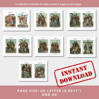 Vintage Stations of the Cross Banner Art, Catholic Lent Decor (Letter, A4 Download)