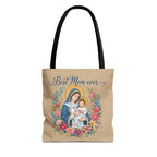 Catholic Madonna and Child Tote Bag, Personalized Mother's Day Gift, Custom Name Church Bag