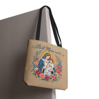 Catholic Madonna and Child Tote Bag, Personalized Mother's Day Gift, Custom Name Church Bag