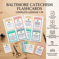 Baltimore Catechism Flashcards, Lessons 1-39, 515 Q&A (Digital Download), Colored Pastel Design