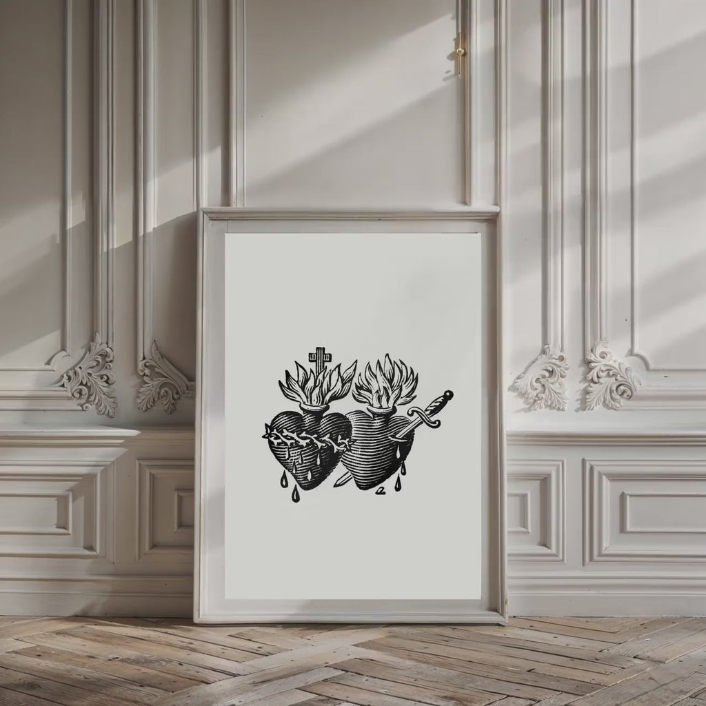 Sacred Heart & Immaculate Heart Print: Christian Wall Art (Digital Download)