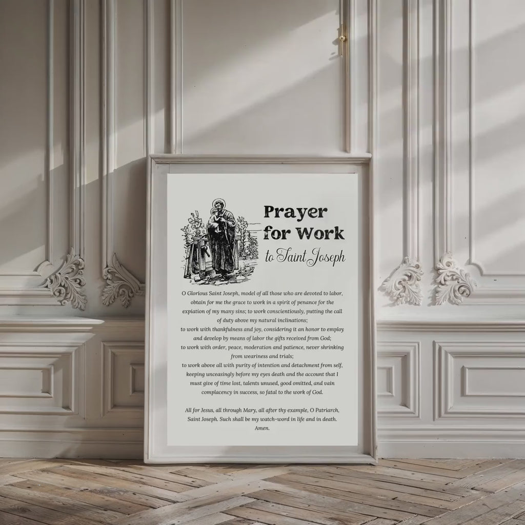 Saint Joseph Prayer for Work - Christian Home Decor (Digital Download)