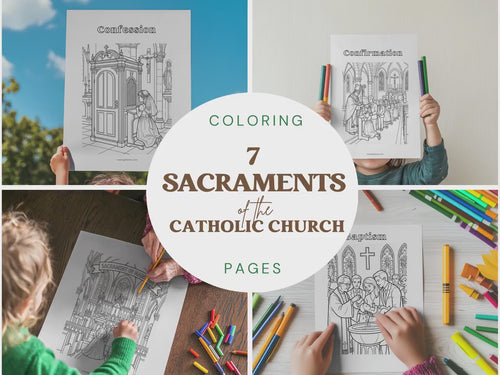 7 Sacraments Catholic Coloring Pages | Religious Education (PDF)