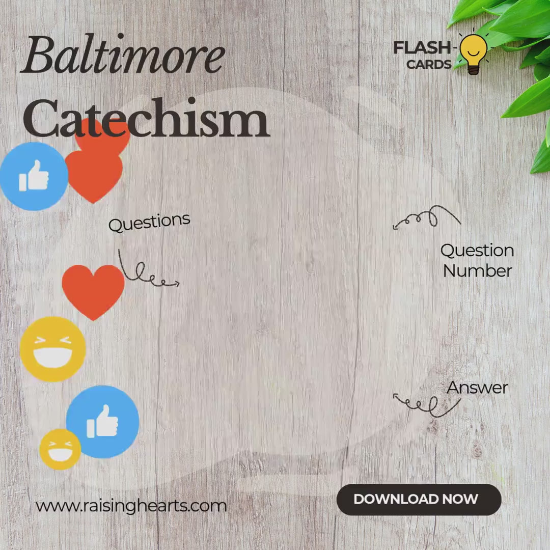 Baltimore Catechism Flashcards, Lessons 1-39, 515 Q&A (Digital Download), Colored Pastel Design