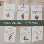 Printable Bible Verse Advent Calendar: Christian Family Scripture Cards (Digital Download)