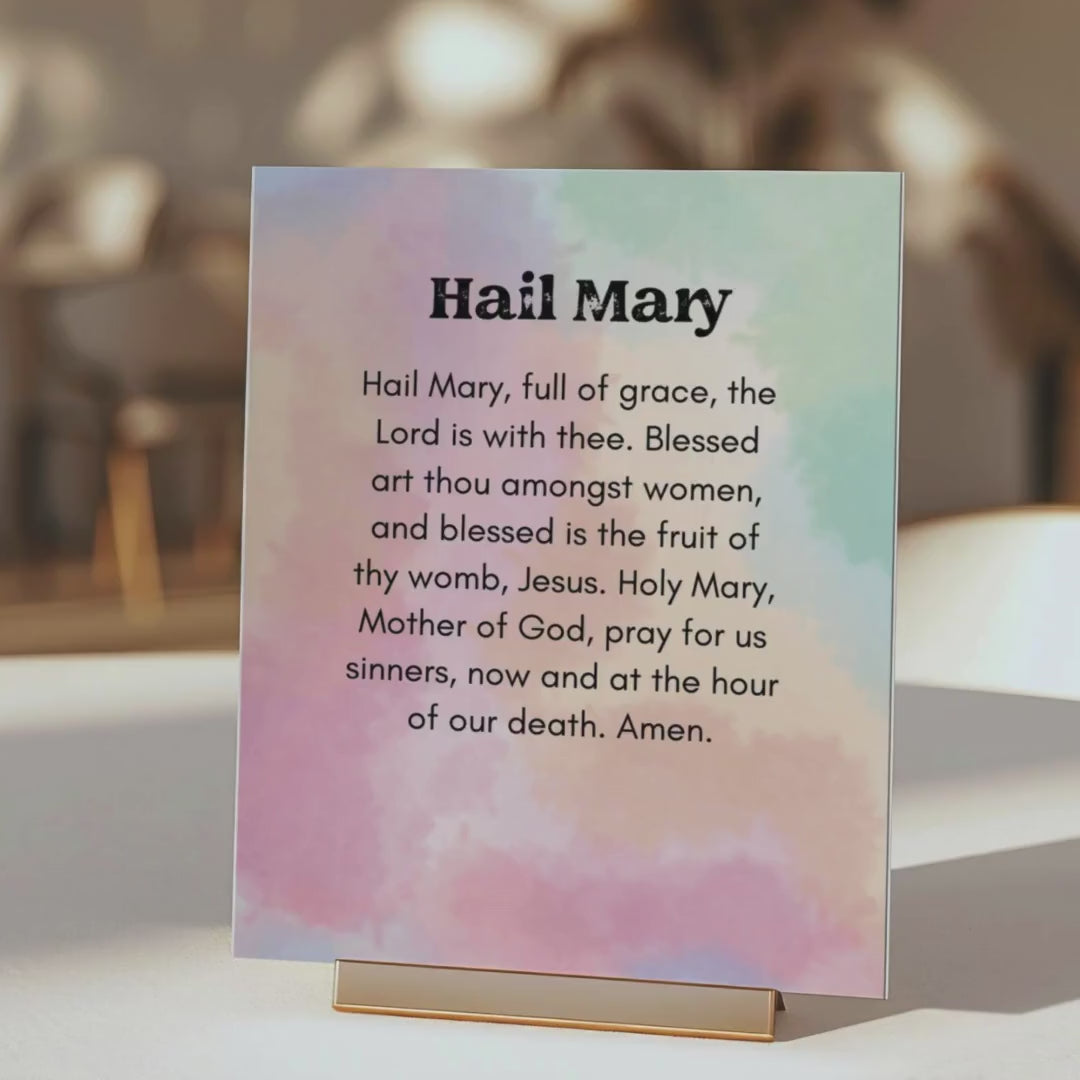 Catholic Prayer Cards: Watercolor Pastel Design (PDF Printable)