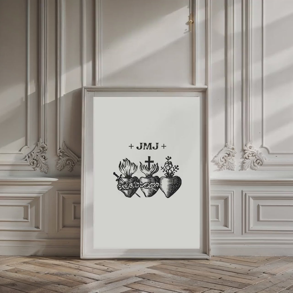 JMJ Hearts Holy Family Print: Christian Home Decor (Digital Download)
