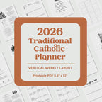 2026 Traditional Catholic Planner: Latin Mass Calendar, Vertical Layout (PDF Printable 8.5x11 Letter Size)