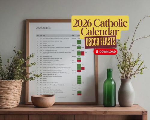 2026 US Catholic Liturgical Calendar PDF: Color Coded Feasts, Ranks, and Liturgical Colors, Printable 8.5x11