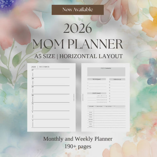 A5 Mom Planner Printable: Weekly Layout, Goals & Meal Planner (PDF Download)