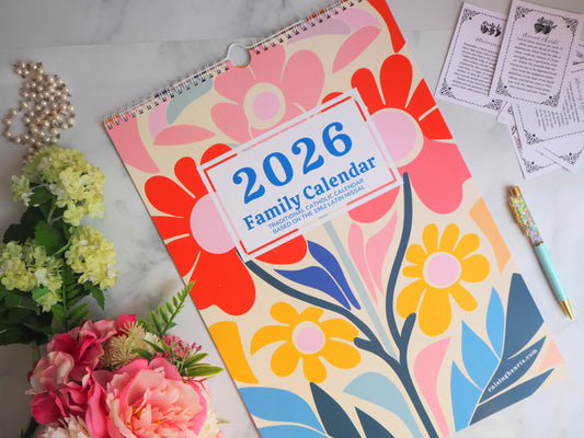 2026 Traditional Catholic Family Planner | 5-Person Column Layout | 1962 Latin Missal Feasts | Wall Calendar & Household Organizer